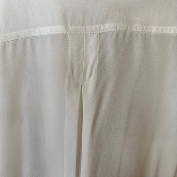 FRAME 100% Silk Clean Safari Shirt in Off White Women's Size Small - Picture 11 of 13